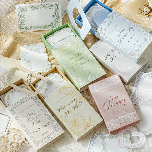JIANQI 30 pcs Vintage Reliefs Texture Loose leaf label paper Decorative Diary Album Scrapbooking DIY hand made Background paper