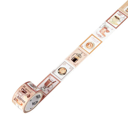 JIANQI Vintage Stamp Plant Washi Tape Stick Labels Paper Stickers Masking tape DIY Scrapbooking Material Craft Supplies