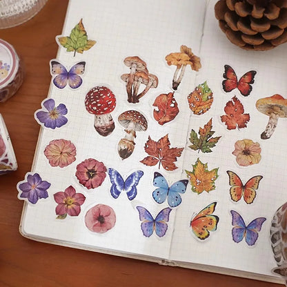 100 sheets Beautiful season Material Stickers Scrapbooking Junk Journal Creative Stationery DIY Deco Stickers School Supplies