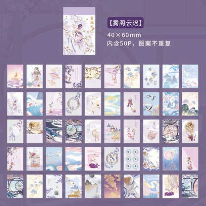 JIANQI 50 pcs Stickers Stickers book Cartoon animation Decorative Scrapbooking material Adhesive Diy Sticker for Diary Album