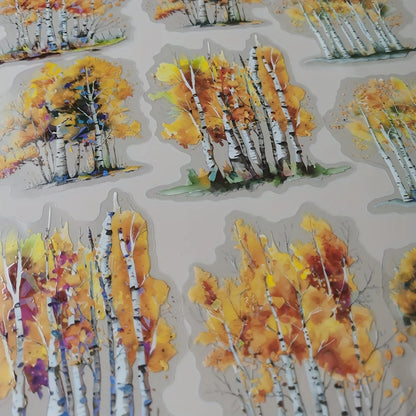 10 pcs/pack Tree and wood landscaping Stickers Label Diary Planner junk journal Decorative Scrapbooking DIY Craft Sticker
