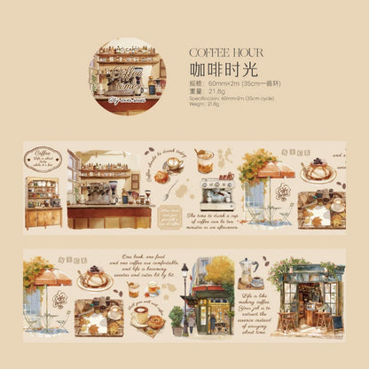 JIANQI 60mm*2m Urban Landscape PET Tapes DIY Scrapbooking Decor Photo Album Collage Journalling Materials Aesthetics Stickers