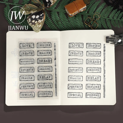 JIANWUVintage Butterfly Flower Label Character Landscape Material Collage Transparent Silicone Stamp Creative Journal Stationery