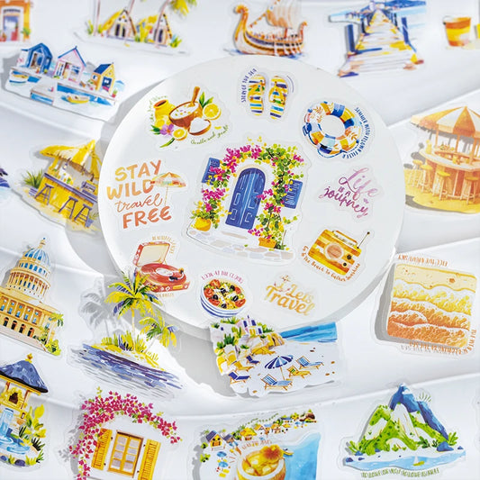 15 pcs/lot Travel Landscape Decorative PET Stickers Scrapbooking Stick Label Diary Stationery Album Journal Sticker