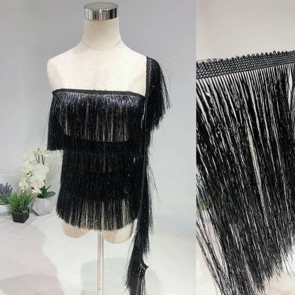 1 Yard Multi-color Tassel Decorative Skirt Tassel Fabric Gradient Latin Dance Row Beard Lace 20CM