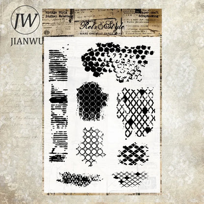 JIANWU Vintage English Text Label Material Collage Transparent Silicone Stamp Creative DIY Journal Student Supplies Stationery
