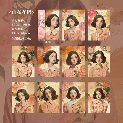 JIANQI 30pcs/pack Retro Girl Materials Paper DIY Srapbook Decor Junk Journal Collage Stationery Planner Supplies Craft Paper