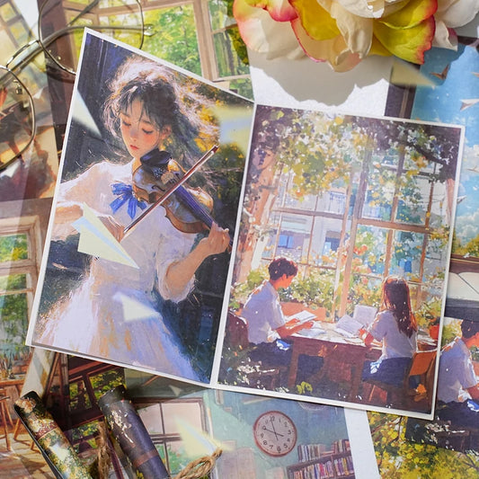 JIANQI 20 pcs Retro Material Paper Aestheti Scrapbooking DIY Decorate Journaling Vintage Stationery Aesthetic Plants Manuscript