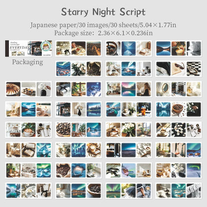 JIANQI 30pcs/pack 90patterns/pack Daily Scenery Stickers Book Scrapbooking Junk Journal Creative Stationery DIY Deco Stickers