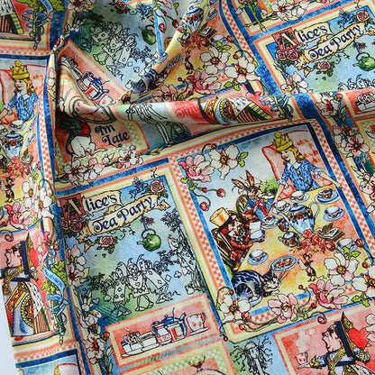 Newspaper Fabric Map Retro Vintage Digital Printed for Handmade DIY Sewing Accessories