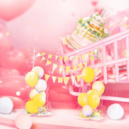 10pcs Balloon ribbon party Scrapbooking Stickers wishing balloon Junk Journal Gold Planner Stationery Sticker Planner Decorative