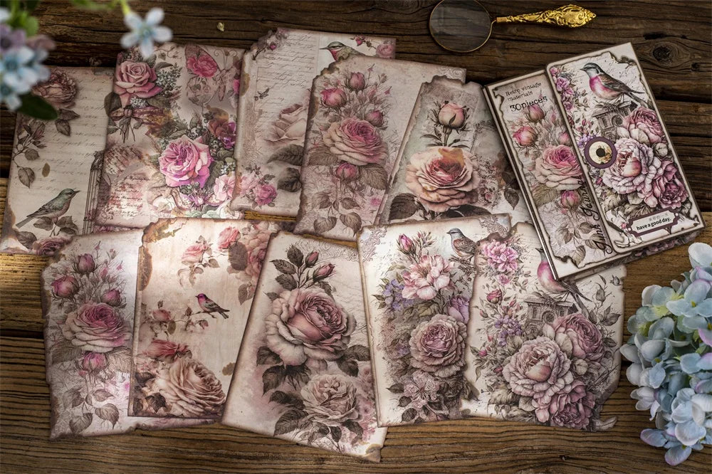 30 sheets/pack of plant and animal decoration materials paper account DIY collage scrapbook background scrapbooking craft paper