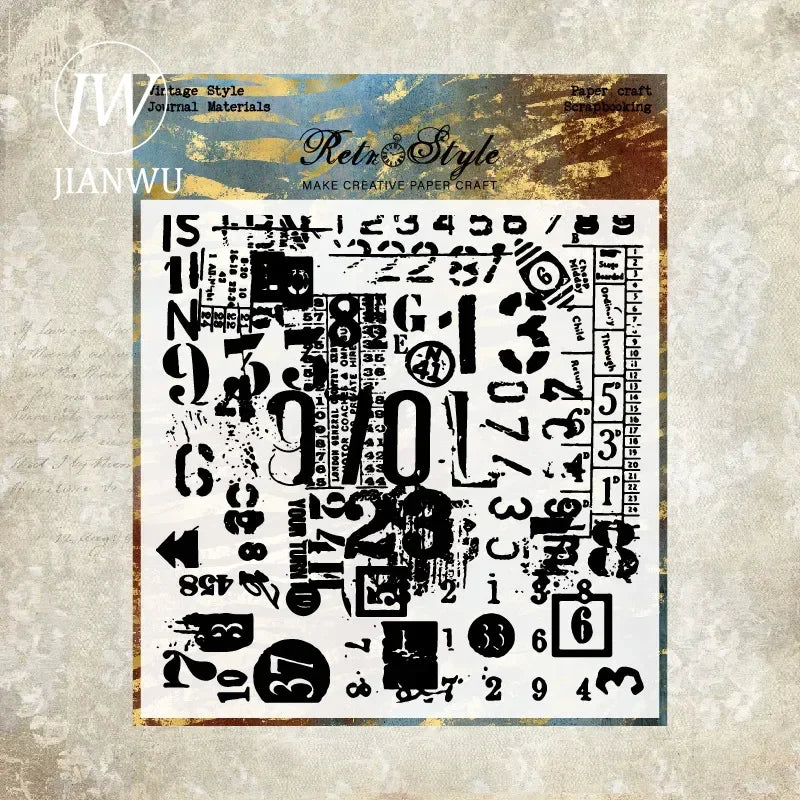 JIANWU Vintage Geometric Patterns Material Collage Transparent Silicone Stamp Creative DIY Journal Student Supplies Stationery