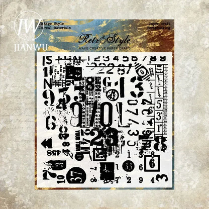 JIANWU Vintage Geometric Patterns Material Collage Transparent Silicone Stamp Creative DIY Journal Student Supplies Stationery