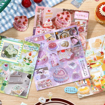 JIANQI 30 Sheets PET Die cut Stickers book Japanese cuisine Decorative handmade Scrapbooking Material Diary Album Craft Supplies
