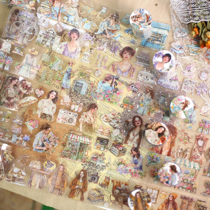 JIANQI 60mm*2m PET Girl's life Tapes Sticker Decorative collage Adhesive Diy Scrapbooking hand made Masking tape Stickers