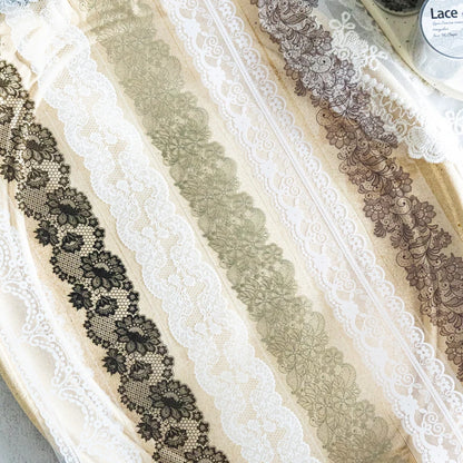 JIANQI 4cm*2m Flowers Lace PET Tapes DIY Scrapbooking Collage Stattionery Junk Journal School Supplies Decor Aesthetics Tapes