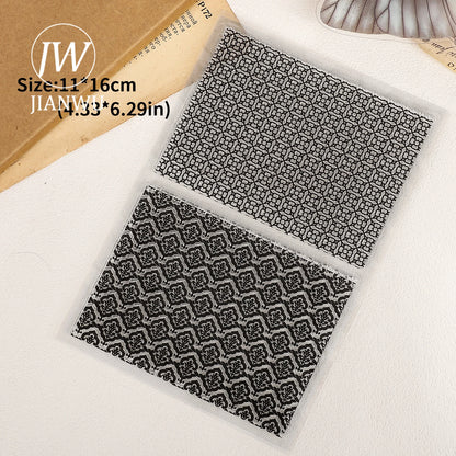JIANWU Vintage Wave Lace Pattern Landscape Material Collage Silicone Stamp Creative DIY Journal Student Supplies Stationery