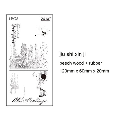 JIANWU Time Poetry Series Vintage English Text Poetry Collection Material Wooden Stamp Creative Student Supplies Stationery