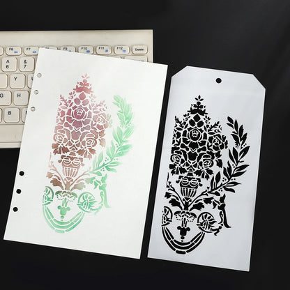 JIANWU Vintage Plant Flower Snowflake Halloween Christmas Material Embossed Stencil Masking Sheet Creative Journal Stationery