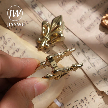 JIANWU Vintage Lady's Hand Alloy Clip Bill Clip Old Travel Note Clip Creative DIY Journal Tools Student Supplies Stationery