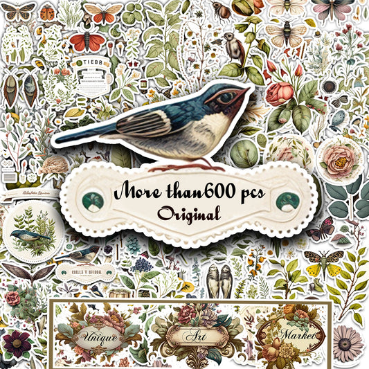 Junk Journal Kit, Fussy Cut, Bird, Bees, Bug, Beekeeper, Printable, Easter, Spring, Egg, Cricut, Ephemera, UniqueArtMarkt , Digital Download
