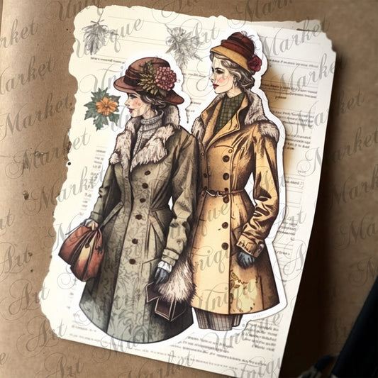 Fussy Cut Vintage fashion women ladies ephemera, printable, Australasian Sketcher Melbourne , PNG images, junk journaling, fussy cut, kit