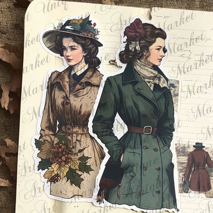 Fussy Cut Vintage fashion women ladies ephemera, printable, Australasian Sketcher Melbourne , PNG images, junk journaling, fussy cut, kit