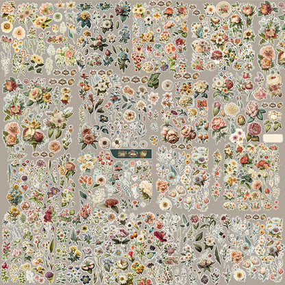 Fussy Cut Flowers Mega Pack, +1000 Digital Fussy Cut Flower psc, vintage, Digital Flowers, Printable Flowers, flower Ephemera junk Journal