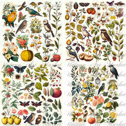 Junk Journal Kit, Fussy Cut, Bird, Bees, Bug, Beekeeper, Printable, Easter, Spring, Egg, Cricut, Ephemera, VOL 02 BUNDLE , Digital Download