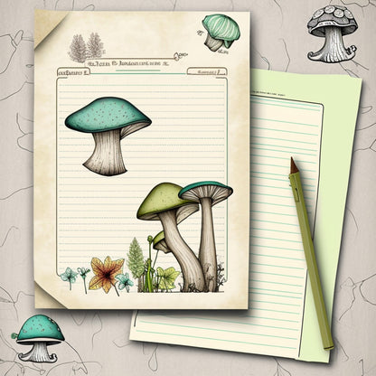 Mushroom junk journal Bundle , mushroom, fungi junk journal supply pack, fussy cuts, scrapbook ephemera, collage supplies , vintage picture