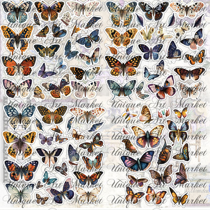 Fussy Cut Butterflies, Mega Bundle , +1100 butterflies, Floral, Butterflies, Butterfly, Printable, Stickers, Digital Download , Collage bugs