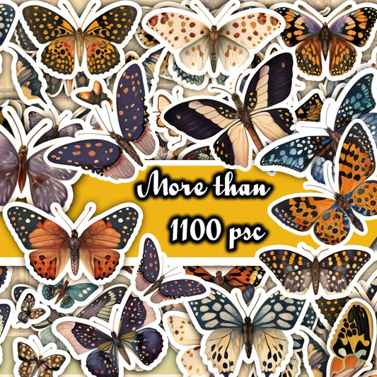 Fussy Cut Butterflies, Mega Bundle , +1100 butterflies, Floral, Butterflies, Butterfly, Printable, Stickers, Digital Download , Collage bugs