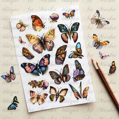 Fussy Cut Butterflies, Mega Bundle , +1100 butterflies, Floral, Butterflies, Butterfly, Printable, Stickers, Digital Download , Collage bugs