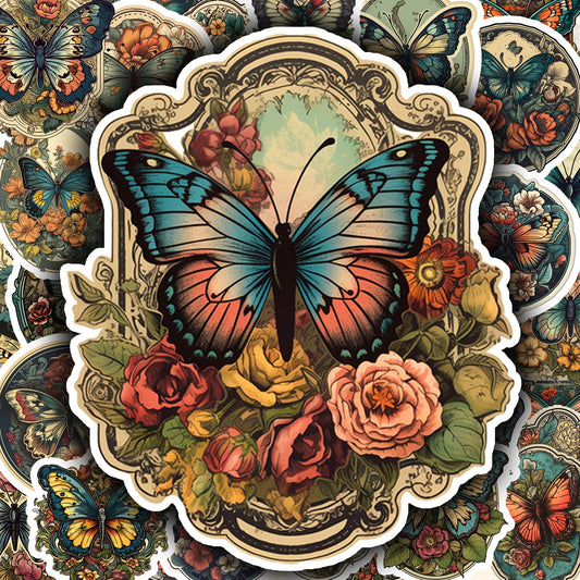 70 Fussy Cut Victorian Ephemera Gift Labels | Vintage Junk Journal | Scrapbook Supplies | Gift Tags | Digital Cardmaking | butterfly sticker