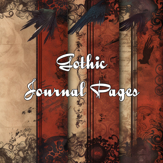 Gothic Junk Journal Pages , Digital Papers , Gothic Ephemera Pack , Scrapbooking Junk Journaling , Printable Download , Printable journals