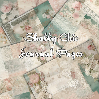 Vintage shabby chic Journal Pages 02, Digital Papers , Shabby Chic Backgrounds , Scrapbooking Junk Journaling , Printable Download , Floral
