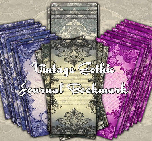 Gothic Junk Journal bookmark , Digital Papers , Gothic Ephemera Pack , Scrapbooking Junk Journaling , Printable Download , Printable journal