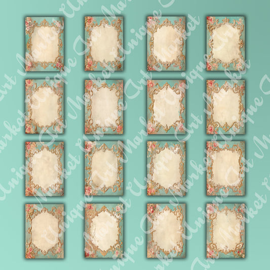Vintage shabby chic Journal Pages, v03, Digital Papers, Shabby Chic Backgrounds , Scrapbooking Junk Journaling , Printable Download , Floral