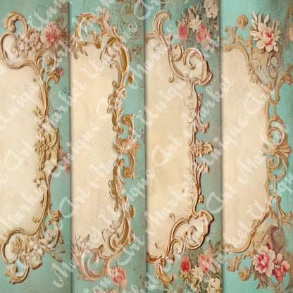 Vintage shabby chic Journal Pages, v03, Digital Papers, Shabby Chic Backgrounds , Scrapbooking Junk Journaling , Printable Download , Floral