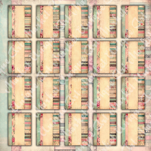 Vintage shabby chic washi Journal Pages, v04, Digital Papers, Shabby Chic Backgrounds , Scrapbooking Junk Journaling , Printable Download .