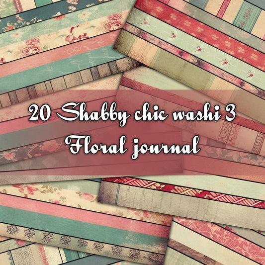 Vintage shabby chic washi Journal Pages, v06, Digital Papers, Shabby Chic Backgrounds , Scrapbooking Junk Journaling , Printable Download .