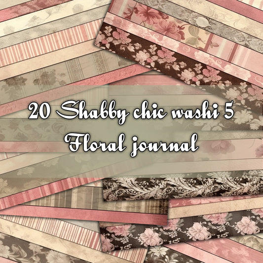 Vintage shabby chic washi Journal Pages, v08, Digital Papers, Shabby Chic Backgrounds , Scrapbooking Junk Journaling , Printable Download .