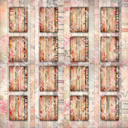 Vintage shabby chic washi Journal Pages, v10, Digital Papers, Shabby Chic Backgrounds , Scrapbooking Junk Journaling , Printable Download .