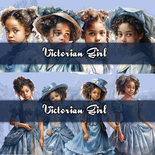 Victorian Girl fussy cut, Horses, carriages, blue theme, ephemera, junk journal, scrapbook, collage, digital printable, commercial use, Png