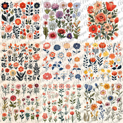 Vintage Printable Fussy Cuts Flowers Mega Pack V4, 24 Digital Fussy Cut Flower sheet, vintage, Printable Flowers, Ephemera junk Journal kit