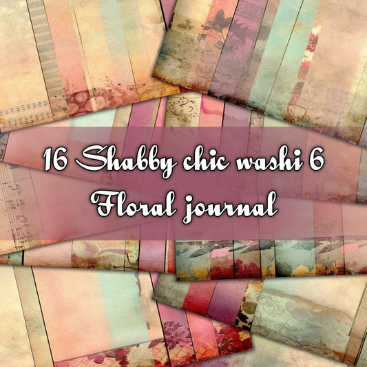 Vintage shabby chic washi Journal Pages, v09, Digital Papers, Shabby Chic Backgrounds , Scrapbooking Junk Journaling , Printable Download .