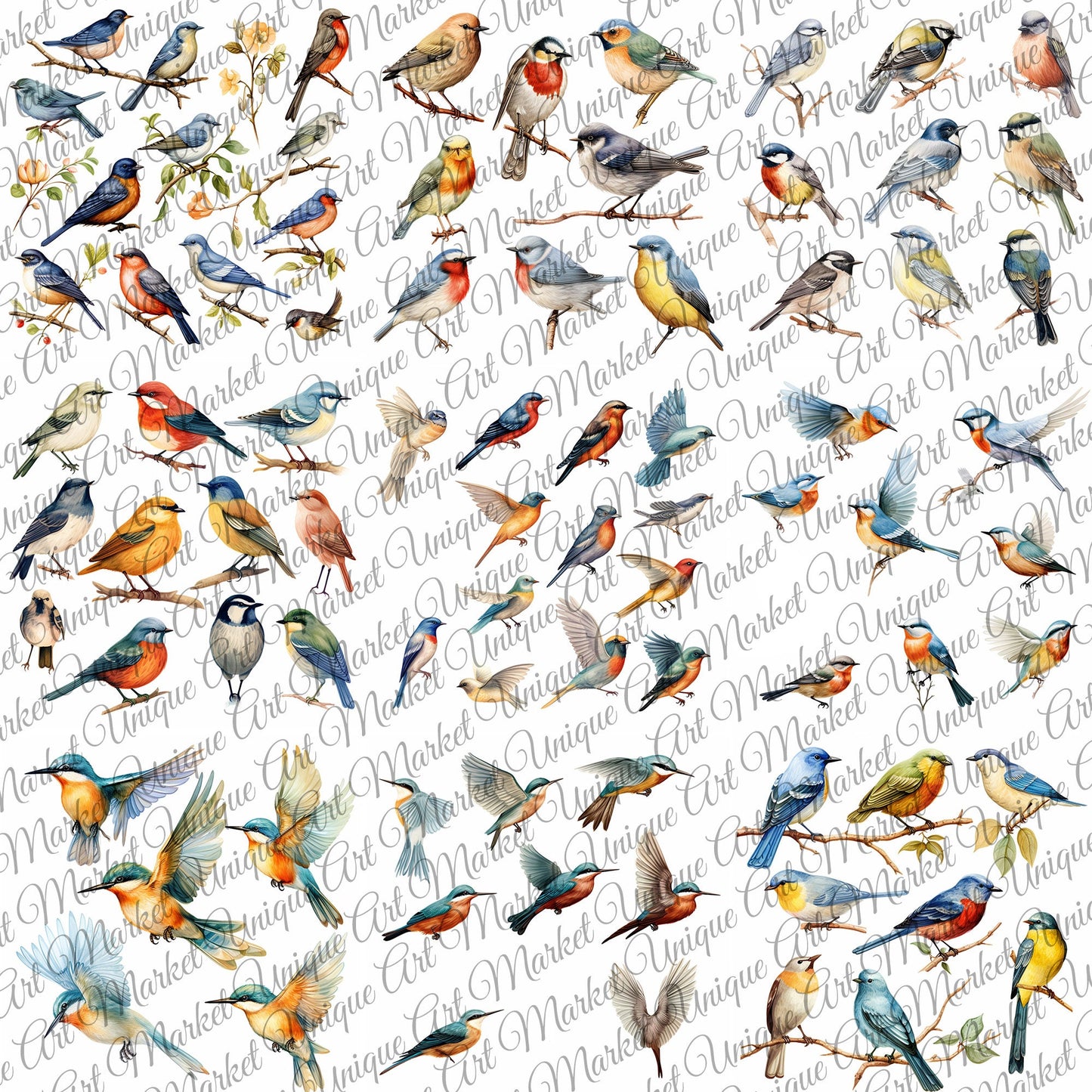 Vintage fussy cut birds flowers v4 kit , junk journal ephemera, birds stickers , digital printable, collage , scrapbooking , floral stickers