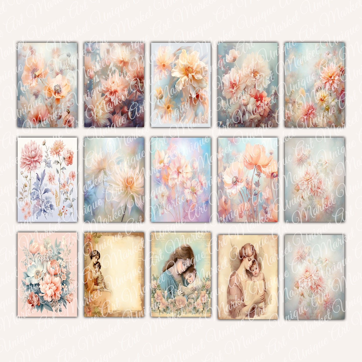 vintage  Cherished Moments: Mother and Daughter Fussy Cuts Digital Bundle for Junk Journaling. ephemera Scrapbook, Paper Crafts Scrapbooking
