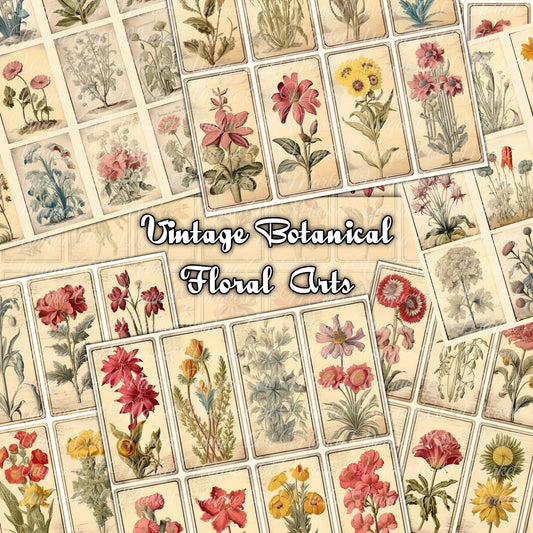 Vintage Flower Botanic Pintables: 80 Charming Floral Images for Junk Journaling and Scrapbooking Fussy Cut Digital Flowers, Floral Ephemera